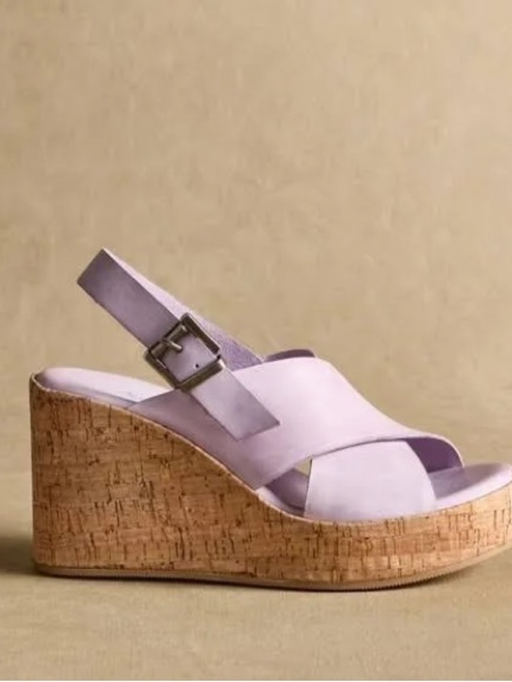 NEW 💜 Antelope Aly Womens Wedge Sandals Leather IRIS Purple Buckle EU 39 8.5